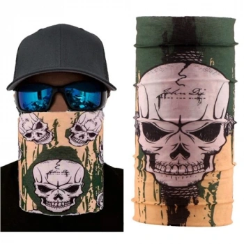 VipMarketim Haki Kuru Kafa Baskılı Buff Bandana 25x48 cm