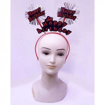 VipMarketim Happy Birthday Neon Kırmızı Doğum Günü Tacı