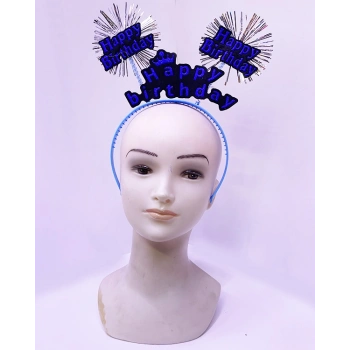 VipMarketim Happy Birthday Neon Mavi Doğum Günü Tacı