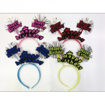 VipMarketim Happy Birthday Neon Renk Doğum Günü Tacı 12 Adet