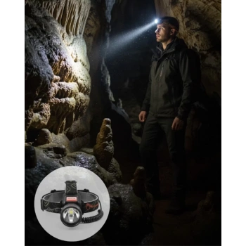 VipMarketim Hareket Sensörlü Şarj Edilebilir Kafa Lambası LCD Göstergeli