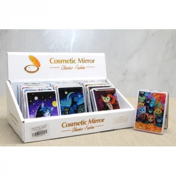 VipMarketim Hareketli Sulu Detaylı Kedi Figürlü El Aynası