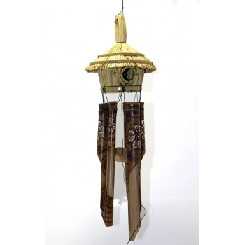 VipMarketim Hasır Kuş Yuvalı Bambu Çan 50 cm