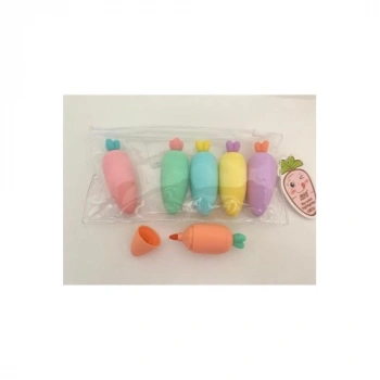 VipMarketim Havuç Tasarımlı Fosforlu Kalem Seti