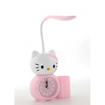 VipMarketim Hello Kitty Masa Lambası Saat Ve Kalemlik