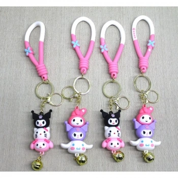 VipMarketim Hello Kitty Ve Arkadaşları Silikon Anahtarlık