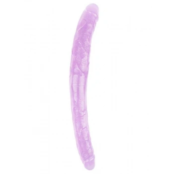 VipMarketim Hi-Rubber Şeffaf Jel Çift Taraflı Dildo - 45cm Mor