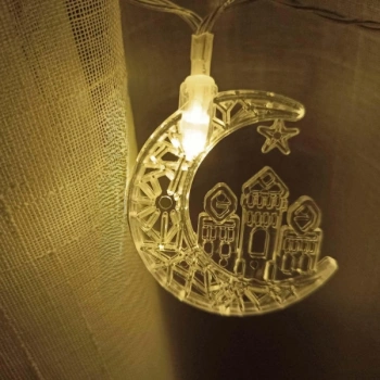 VipMarketim Hilal Tasarımlı Ramazan Süslemesi 20 LED USB Aydınlatma
