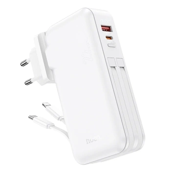 VipMarketim Hoco J126 USB-A+Type-C Çıkışlı Type-c+Lightning Kablolu 10000mAh Powerbank Şarj Aleti-(5775)