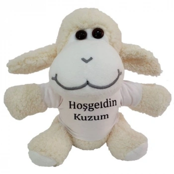 VipMarketim Hoşgeldin Kuzum Tişörtlü Peluş Kuzu