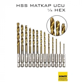 VipMarketim HSS Matkap Ucu 1/4 HEX 13 Parça HSS Tungsten Karbür Matkap Uç 1.5-6.5mm Titanyum