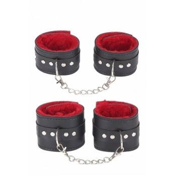 VipMarketim  İçi Kırmızı Tüylü Kol Bacak Kelepce Set