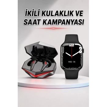 VipMarketim İkili Set Dev Kampanya Ucuz Kulaklık Ucuz Akıllı Saat Gürültü Önleyici Uzun Pil Ömrü