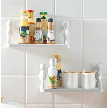 VipMarketim İnsan Figürlü Yapışkanlı Çok Amaçlı Duvar Rafı