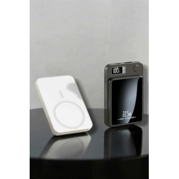VipMarketim iOS Uyumlu 22.5W Hızlı Şarj Magsafe Powerbank Dijital Göstergeli 10.000 mAh