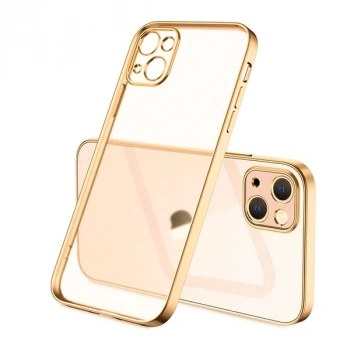 VipMarketim iPhone 13 6.1inç Renkli Kenar Şeffaf Kılıf Kamera Korumalı Silikon Kılıf-(5775)
