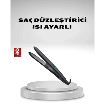 VipMarketim Isı Ayarlı Saç Düzleştirici Titanyum Seramik Plaka Dijital Ekran