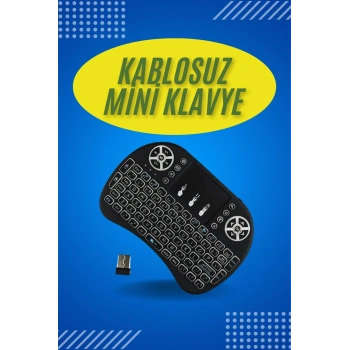 VipMarketim Işıklı Kablosuz Mini Klavye ve Dokunmatik Mouse Seti Türkçe Kablosuz