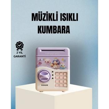 VipMarketim Işıklı Sesli Şifreli Otomatik Para Çeken Kumbara Mor