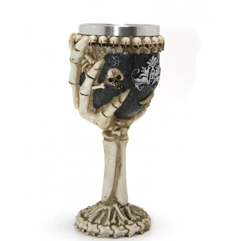 VipMarketim İskelet Eli Tutan 3D Kabartmalı Paslanmaz Çelik Kadeh Bardak