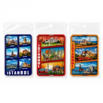 VipMarketim İstanbul Temalı Ahşap Buzdolapı Süsü Magnet