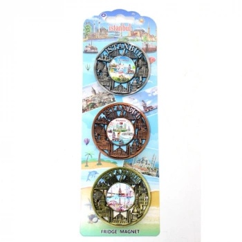 VipMarketim İstanbul Temalı Metal Magnet 3Lü Set