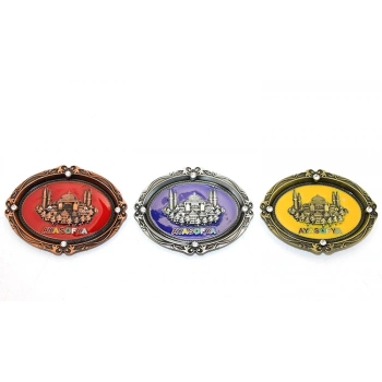 VipMarketim İstanbul Temalı Metal Magnet Ayasofya Kabartmalı