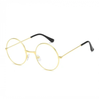 VipMarketim John Lennon Tarzı Gold Çerçeveli Şeffaf Gözlük