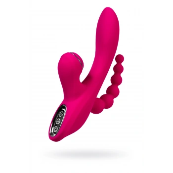 VipMarketim JOS TRIPLING  3ü 1 Arada Vibratör, Silikon, Pembe, 21 cm