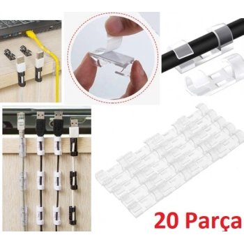 VipMarketim Kablo Sabitleyici Klips Seti 20 Adet