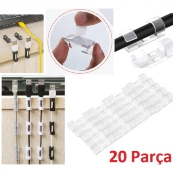 VipMarketim Kablo Sabitleyici Klips Seti 20 Adet