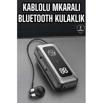 VipMarketim Kablolu Bluetooth Kulaklık Kulak İçi Stereo Mikrofonlu Dijital Göstergeli