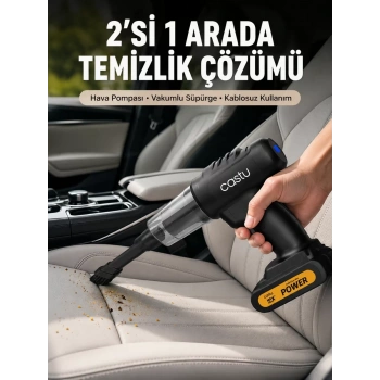 VipMarketim Kablosuz Araç El Süpürgesi Hava Pompası Kombinasyon