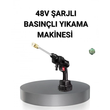 VipMarketim Kablosuz Basınçlı Yıkama Makinesi – 48V Güçlü Motor 2 Pil ve Köpük Hazneli