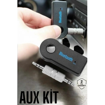 VipMarketim Kablosuz Bluetooth Aux Araç Kiti Siyah Hafıza Kartlı