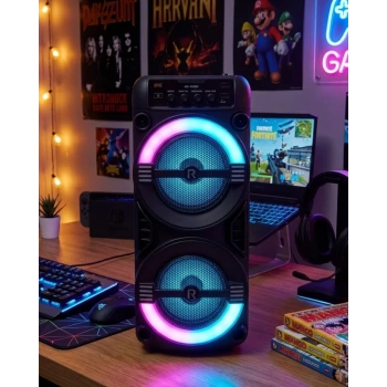 VipMarketim Kablosuz Bluetooth Hoparlör LED Işıklı USB ve TF Kart Destekli