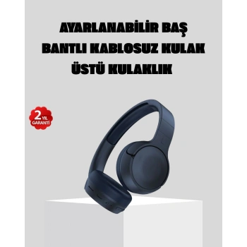 VipMarketim Kablosuz Bluetooth Kulaklık 5.0 18 Saat Kullanım Dinamik Sürücü Siyah