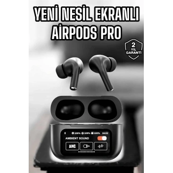 VipMarketim Kablosuz Bluetooth Kulaklık Ekranlı Uzun Şarj Süreli ANC Destekli