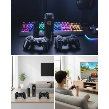 VipMarketim Kablosuz Gamepad Denetleyici Çift Sistem Retro Oyun Konsolu HDMI Uyumlu HD Çıkışlı