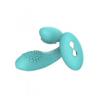 VipMarketim Kablosuz Kumandalı Tırtıklı Klitoris ve G-Spot Uyarıcı 2 in 1 Çift C Vibratör