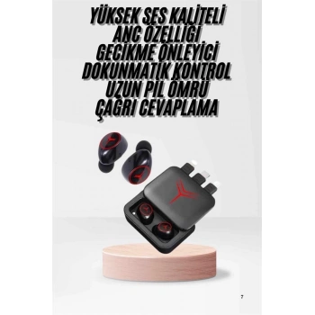 VipMarketim Kablosuz Şarj Göstergeli Powerbank Özellikli Bluetooth Kulaklık Çağrı Cevaplayabilen