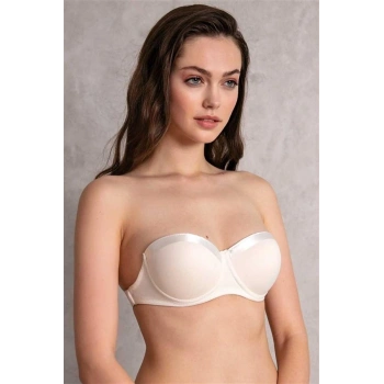 Vipmarketim Kadın Balenli Destekli Dolgulu Askısız Straplez Sırtı Şeffaf Sırt Dekoltesi Sütyeni ( ) (kod:3616)