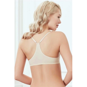 Vipmarketim Kadın Balenli Destekli Dolgulu Önden Açılan Sırtı Çapraz Günlük Klasik Spor Sütyeni ( ) (kod:3115)