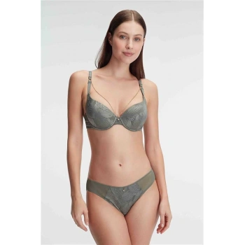 VipMarketim Kadın Balenli Destekli Dolgulu Yaka Detaylı Çiçek Baskılı Sütyen Ve Slip Takım ( ) (Kod:4827)