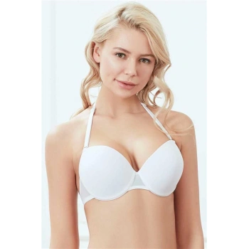 Vipmarketim Kadın Balenli Desteksiz Dolgulu Askıları Çıkabilen Sırtı Şeffaf Sırt Dekoltesi Sütyeni ( ) (kod:3747)