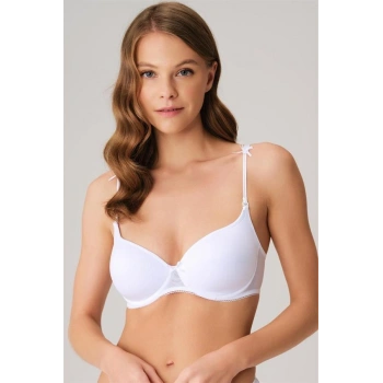 VipMarketim Kadın Balenli Desteksiz Dolgusuz Askıları Çıkabilen Yumuşak Süngerli Günlük Klasik T-shirt Sütyeni (3106)