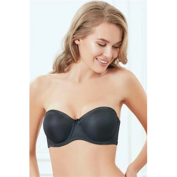 VipMarketim Kadın Balenli Desteksiz Dolgusuz Toparlayıcı Askısız Straplez Günlük Klasik Küçültücü Sütyen ( ) (Kod:3591)