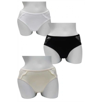 VipMarketim Kadın Pamuklu Dantelli Slip 3Lü Paket ( ) (Kod:2841)