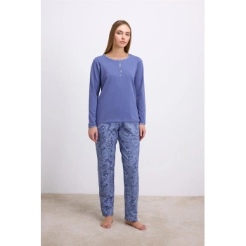 VipMarketim Kadın Uzun Kol T-shirt Ve Pantolon Takım ( 11566 )