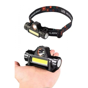 VipMarketim Kafa Lambası Çalışma Işığı Süper Parlak Mıknatıslı Lityum Lion Pilli